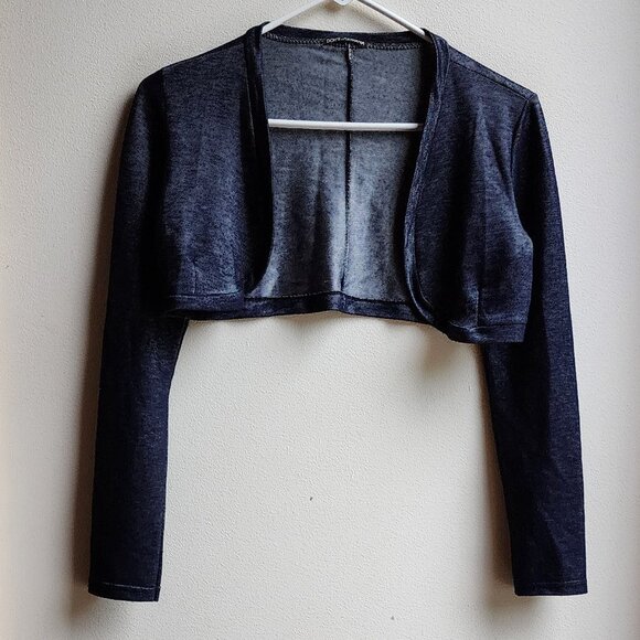 Dolce & Gabbana Navy Velure Cropped Shrug - Picture 7 of 14